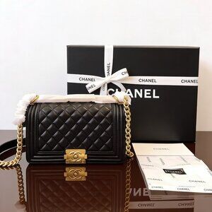 Chanel Boy Medium in Quilted Lambskin